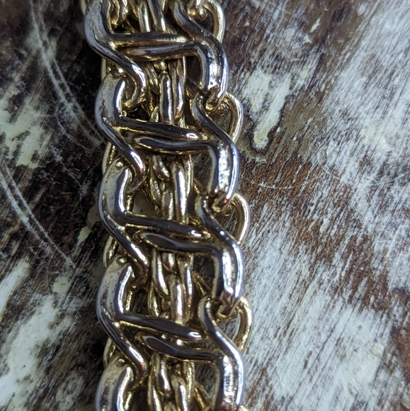 Large Collar necklace vintage gold tone - Picture 10 of 11